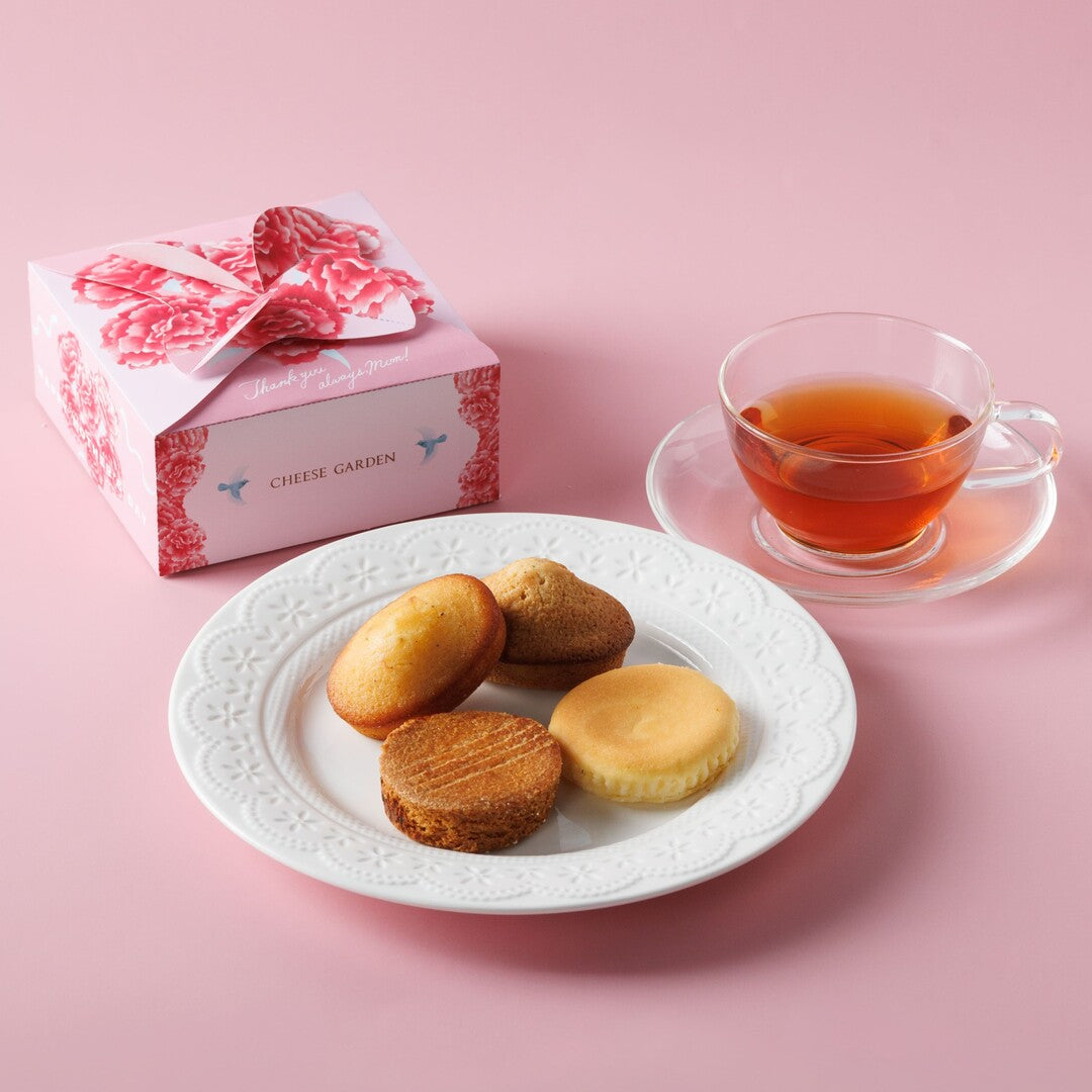 どこから見ても可愛い♪ニュアンスチースのフライングリース　母の日 チーズガーデン】母の日限定ティータイムセット『母の日焼菓子ボックス