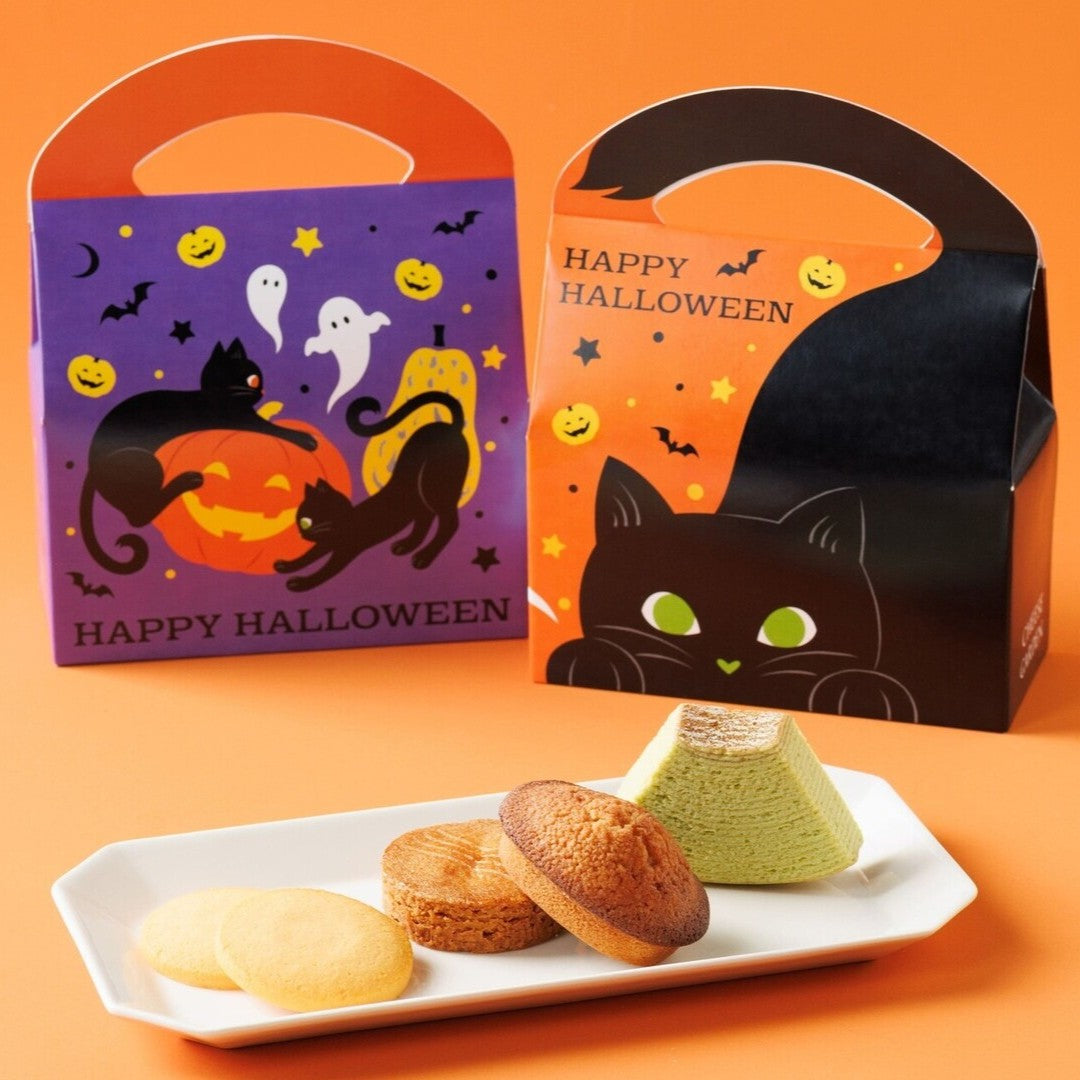【季節限定】店頭限定：黒猫などのハロウィンモチーフを描いたギフトボックス『ハロウィン焼菓子ボックス』が登場します！